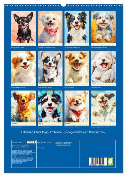 Produktbild: Fellnasen-Gl&uuml;ck to go. Fr&ouml;hliche Hundegesichter zum Schmunzeln (hochwertiger Premium Wandkalender 2026 DIN A2 hoch), Kunstdruck in Hochglanz