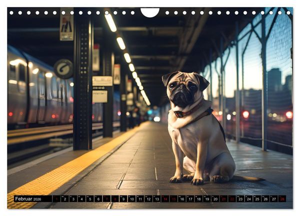 Produktbild: Kleine Helden - eine Hommage an die Mopsrasse (Wandkalender 2026 DIN A4 quer), CALVENDO Monatskalender