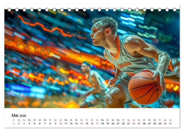 Produktbild: Basketball Erlebnisse (Tischkalender 2026 DIN A5 quer), CALVENDO Monatskalender