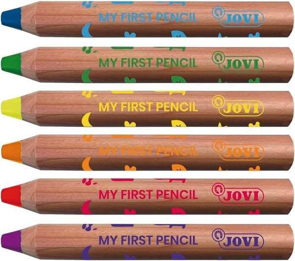 Produktbild: JOVI - MY FIRST 6 extra dicke 4in1 Holzbuntstiften, 6er Set