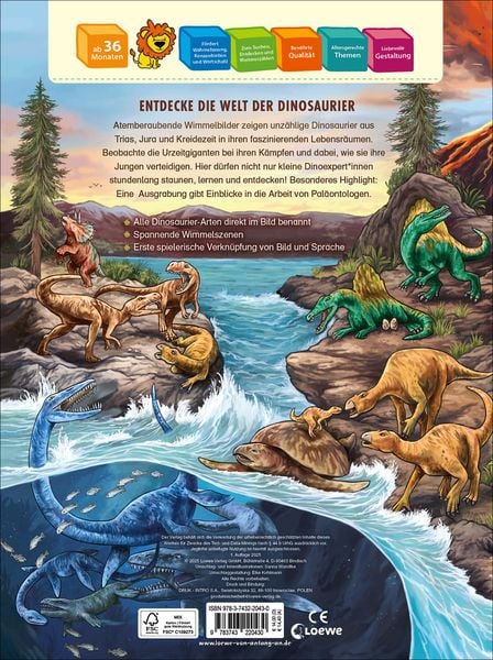 Produktbild: Das gro&szlig;e Wimmelbuch der Dinosaurier
