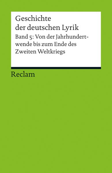 Produktbild: Geschichte der deutschen Lyrik