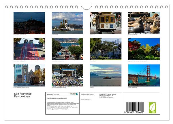 Produktbild: San Francisco Perspektiven (Wandkalender 2026 DIN A4 quer), CALVENDO Monatskalender