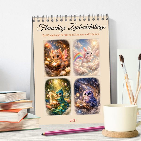 Produktbild: Flauschige Zauberlehrlinge (Tischkalender 2027 DIN A5 hoch), CALVENDO Monatskalender