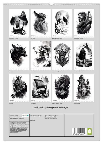 Produktbild: Welt und Mythologie der Wikinger (hochwertiger Premium Wandkalender 2026 DIN A2 hoch), Kunstdruck in Hochglanz