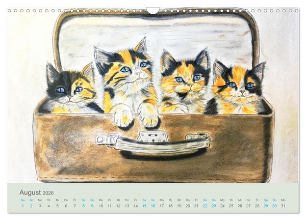 Produktbild: KATZEN PortraiTierART (Wandkalender 2026 DIN A3 quer), CALVENDO Monatskalender