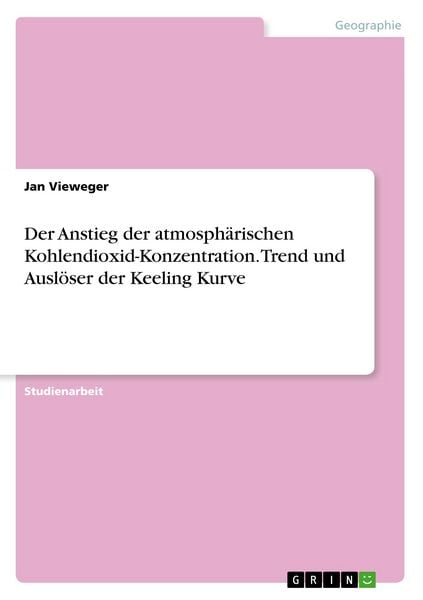 Produktbild: Der Anstieg der atmosph&auml;rischen Kohlendioxid-Konzentration. Trend und Ausl&ouml;ser der Keeling Kurve