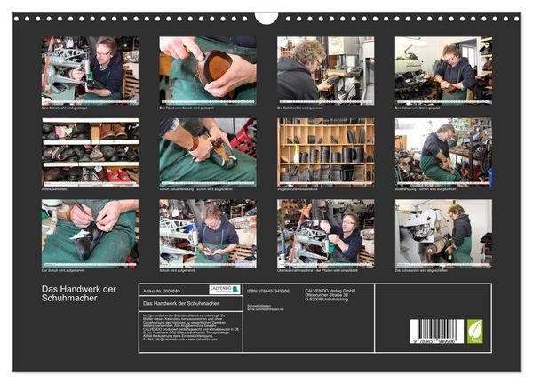 Produktbild: Das Handwerk der Schuhmacher (Wandkalender 2026 DIN A3 quer), CALVENDO Monatskalender