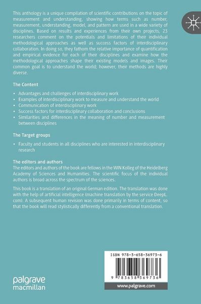 Produktbild: Measurement and Understanding in Science and Humanities