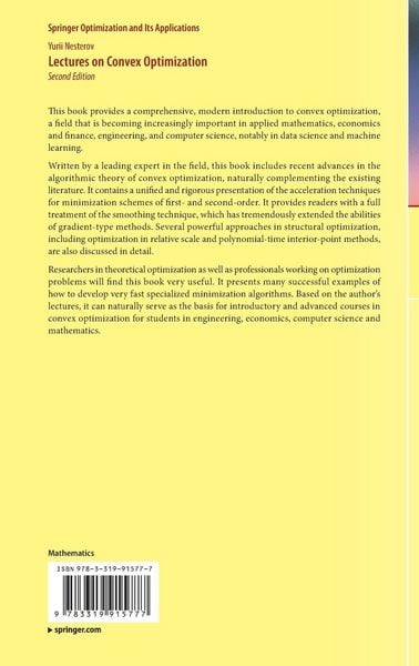 Produktbild: Lectures on Convex Optimization
