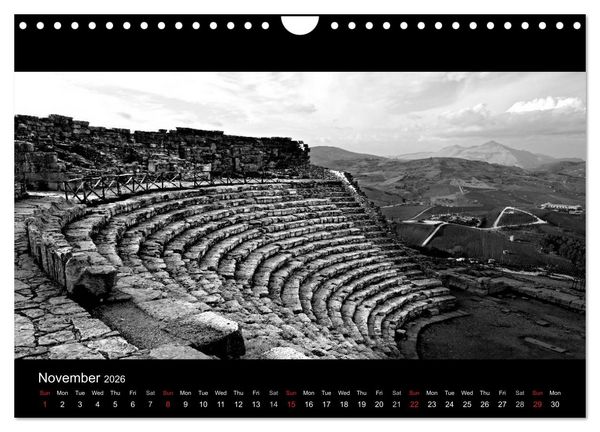 Produktbild: Black and White Sicily (Wall Calendar 2026 DIN A4 landscape), CALVENDO 12 Month Wall Calendar