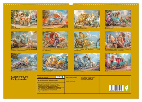 Produktbild: Kutschentr&auml;ume - Fantasiewerke (hochwertiger Premium Wandkalender 2027 DIN A2 quer), Kunstdruck in Hochglanz