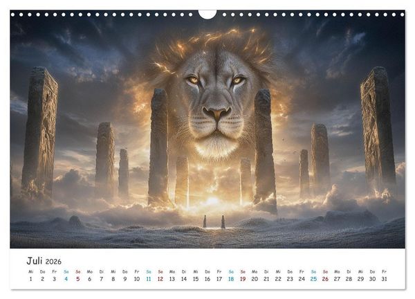 Produktbild: Die St&auml;rke der L&ouml;wenw&auml;chter (Wandkalender 2026 DIN A3 quer), CALVENDO Monatskalender