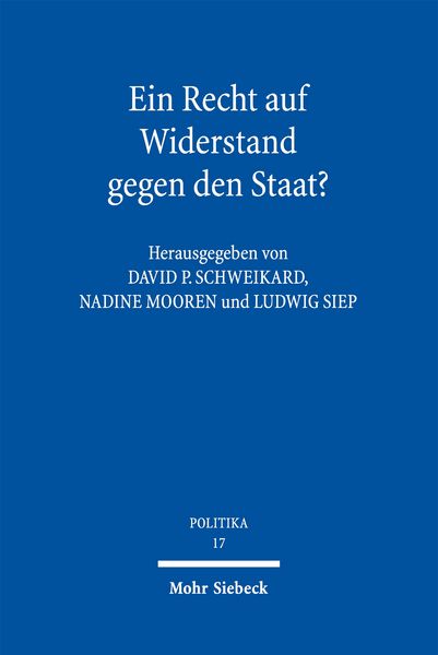 Produktbild: Ein Recht auf Widerstand gegen den Staat?
