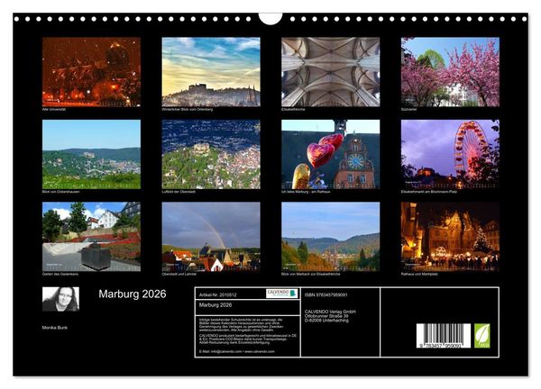 Produktbild: Marburg 2026 (Wandkalender 2026 DIN A3 quer), CALVENDO Monatskalender