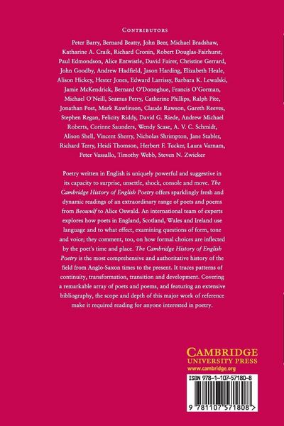 Produktbild: The Cambridge History of English Poetry