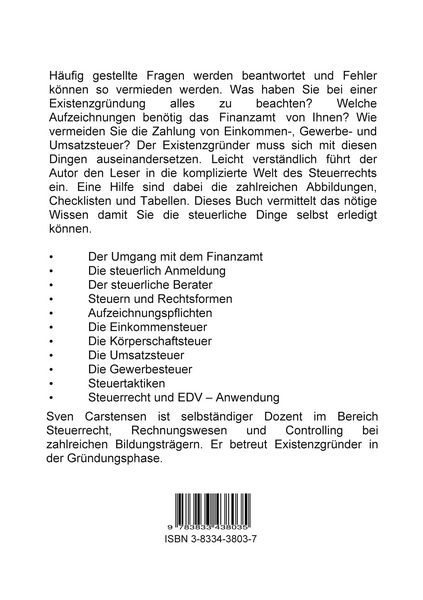 Produktbild: Existenzgr&uuml;ndung und Steuern