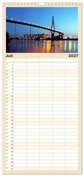 Produktbild: Familienplaner 2027 - Hamburg mit 5 Spalten (Wandkalender, 21 x 45 cm) CALVENDO