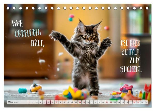 Produktbild: Katzenlogik - Wenn Blicke miauen k&ouml;nnten (Tischkalender 2026 DIN A5 quer), CALVENDO Monatskalender