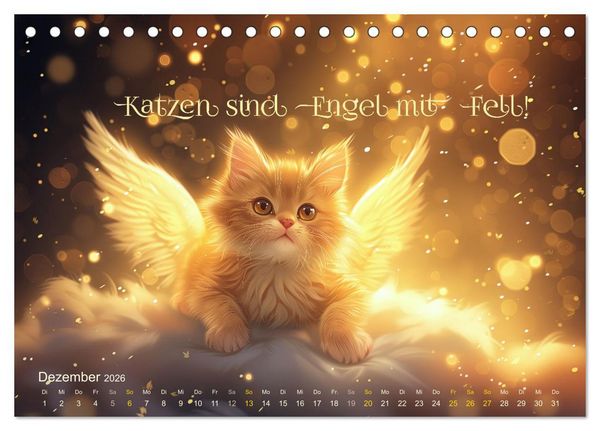 Produktbild: Samtpfotenspr&uuml;che (Tischkalender 2026 DIN A5 quer), CALVENDO Monatskalender