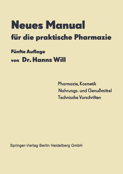 Produktbild: Neues Manual f&uuml;r die praktische Pharmazie