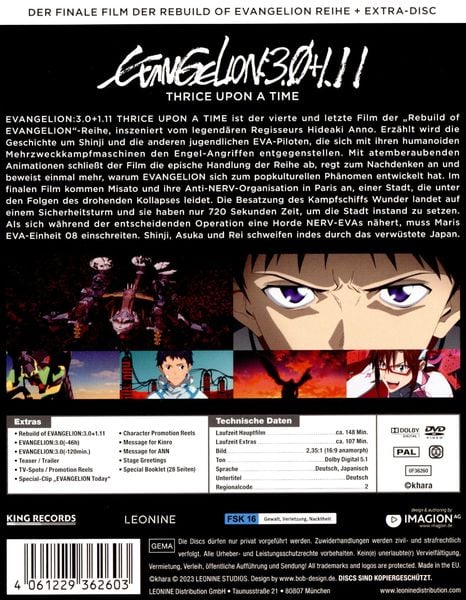 Produktbild: Evangelion: 3.0+1.11 Thrice Upon a Time - Mediabook - Special Edition [2 DVDs]