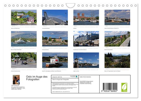 Produktbild: Oslo im Auge des Fotografen (Wandkalender 2026 DIN A4 quer), CALVENDO Monatskalender