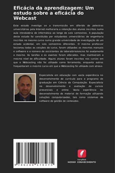 Produktbild: Efic&aacute;cia da aprendizagem: Um estudo sobre a efic&aacute;cia do Webcast