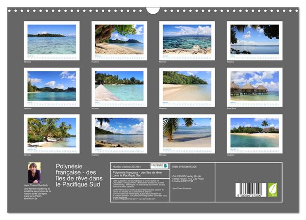 Produktbild: Polyn&eacute;sie fran&ccedil;aise - des &icirc;les de r&ecirc;ve dans le Pacifique Sud (Calendrier mural 2026 DIN A3 vertical), CALVENDO calendrier mensuel
