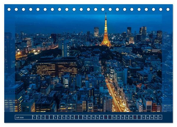 Produktbild: Metropolen - Asiens sch&ouml;nste St&auml;dte bei Nacht (Tischkalender 2026 DIN A5 quer), CALVENDO Monatskalender