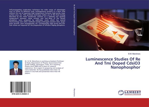 Produktbild: Luminescence Studies Of Re And Tmi Doped CdsiO3 Nanophosphor