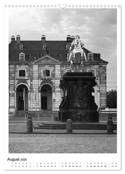 Produktbild: Dresden Traumstadt in Schwarz-Wei&szlig; (Wandkalender 2026 DIN A3 hoch), CALVENDO Monatskalender