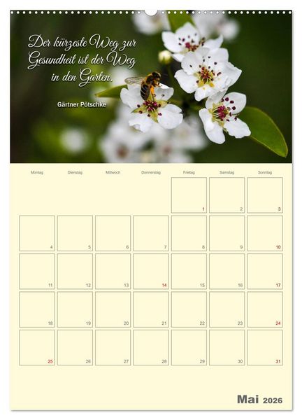 Produktbild: Gartenliebe (Wandkalender 2026 DIN A2 hoch), CALVENDO Monatskalender