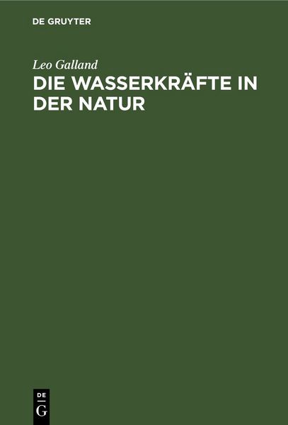 Produktbild: Die Wasserkr&auml;fte in der Natur