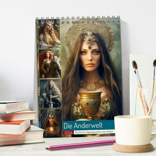 Produktbild: Die Anderwelt. Mystische Sagengestalten der Kelten (Tischkalender 2026 DIN A5 hoch), CALVENDO Monatskalender