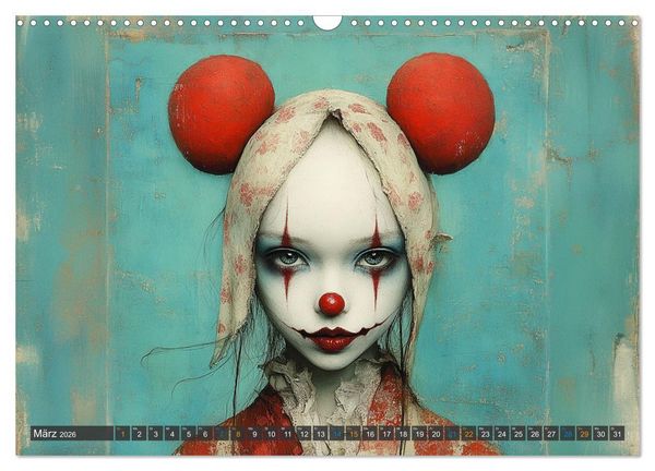 Produktbild: Clowniversum - Wo die Masken Geschichten erz&auml;hlen (Wandkalender 2026 DIN A3 quer), CALVENDO Monatskalender