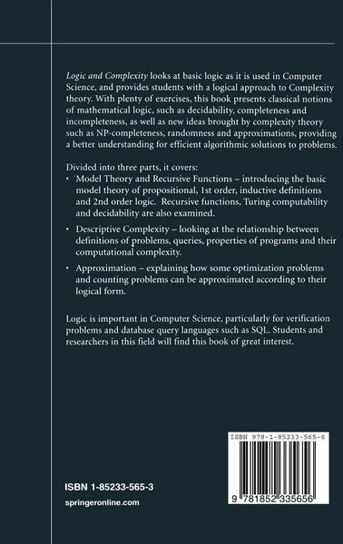 Produktbild: Logic and Complexity