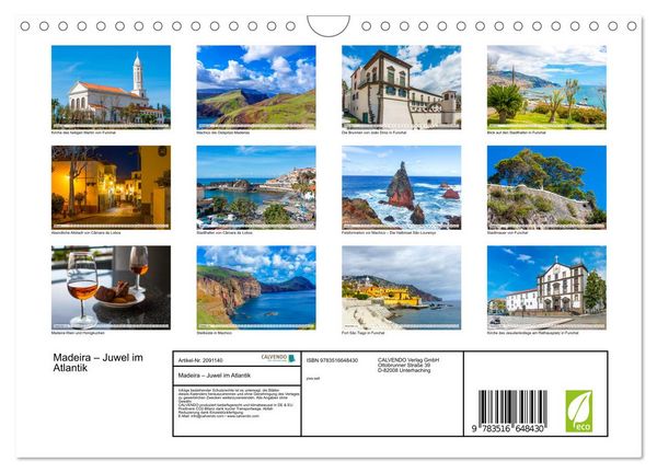 Produktbild: Madeira &ndash; Juwel im Atlantik (Wandkalender 2026 DIN A4 quer), CALVENDO Monatskalender