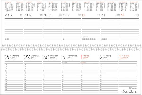 Produktbild: Tischquerkalender 1W/2S rot 2027