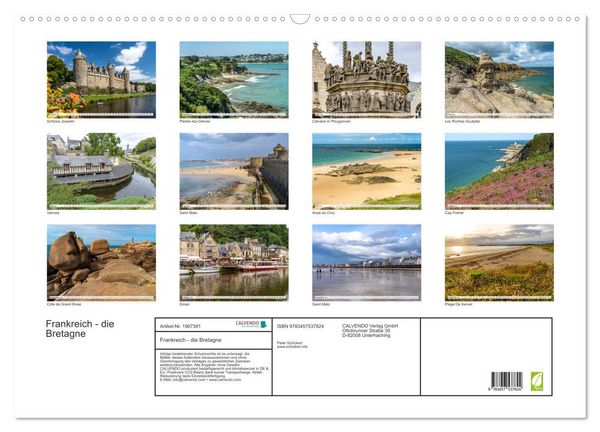 Produktbild: Frankreich - die Bretagne (Wandkalender 2026 DIN A2 quer), CALVENDO Monatskalender