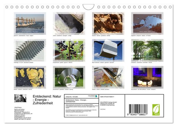 Produktbild: Entdeckend: Natur - Energie - Zufriedenheit (Wandkalender 2026 DIN A4 quer), CALVENDO Monatskalender