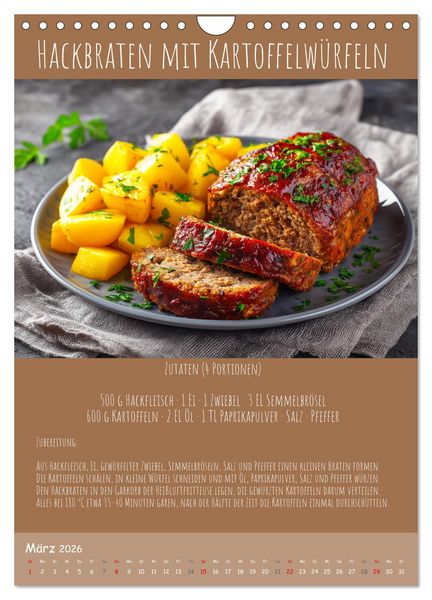 Produktbild: REZEPTE - Kochen in der Hei&szlig;luftfritteuse (Wandkalender 2026 DIN A4 hoch), CALVENDO Monatskalender