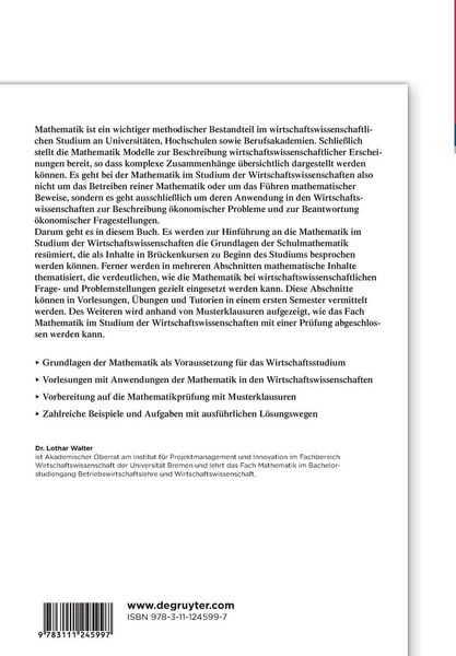 Produktbild: Mathematik im Studium der Wirtschaftswissenschaften