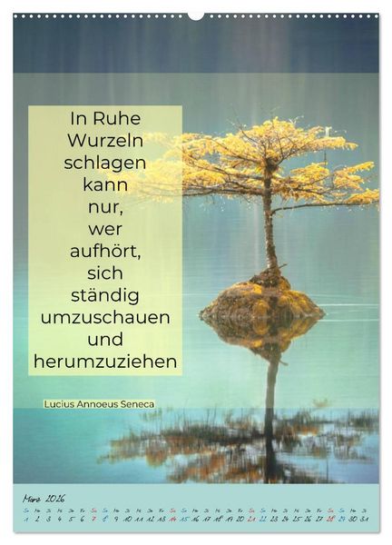 Produktbild: Aktiviere deine Gelassenheit Weisheiten und Zitate (Wandkalender 2026 DIN A2 hoch), CALVENDO Monatskalender