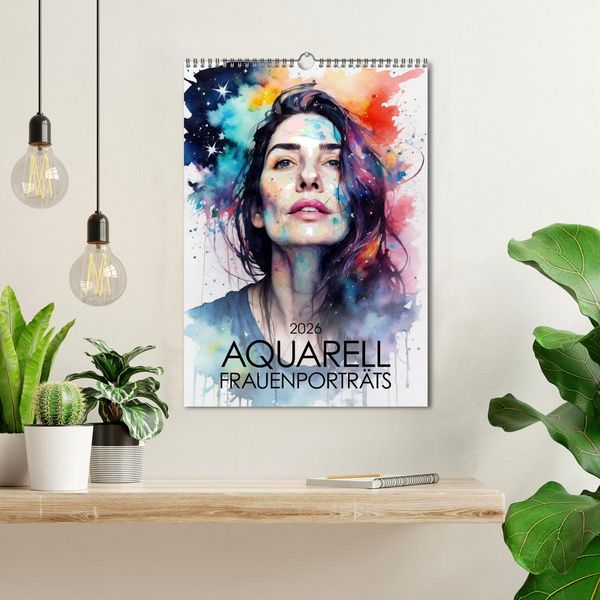 Produktbild: Aquarell-Frauenportr&auml;ts (Wandkalender 2026 DIN A3 hoch), CALVENDO Monatskalender