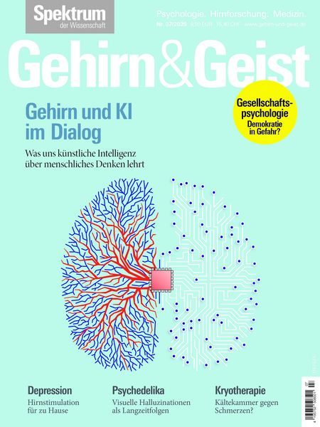 Produktbild: Gehirn&Geist 7/2025 Gehirn und KI im Dialog
