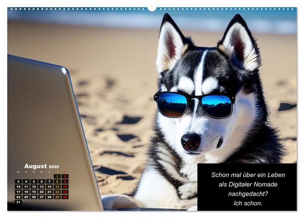Produktbild: Der tierisch lustige Husky Kalender (hochwertiger Premium Wandkalender 2026 DIN A2 quer), Kunstdruck in Hochglanz