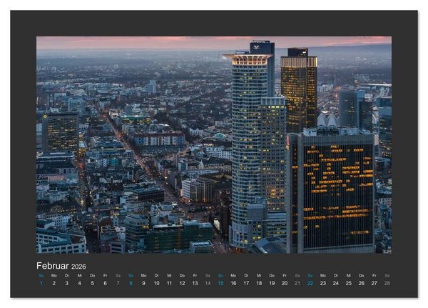 Produktbild: FRANKFURT - Nachtlichter 2026 (Tischkalender 2026 DIN A5 quer), CALVENDO Monatskalender