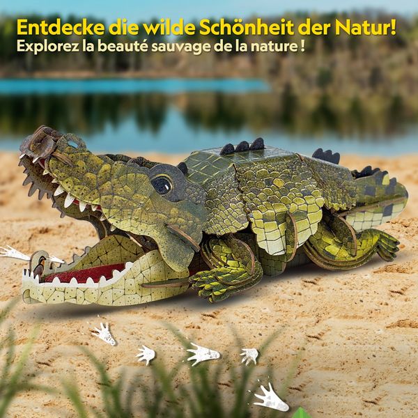 Produktbild: CUBICFUN - 3D Puzzle Krokodil 54 Teile