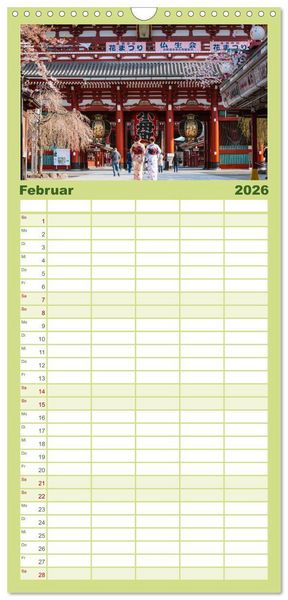 Produktbild: Familienplaner 2026 - Japan - Traditionen und Modernit&auml;t mit 5 Spalten (Wandkalender, 21 x 45 cm) CALVENDO